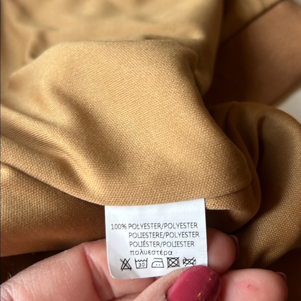 Embroidered Suede Look Jacket Tan Floral Western Boho Moto Style Large - Picture 6 of 6